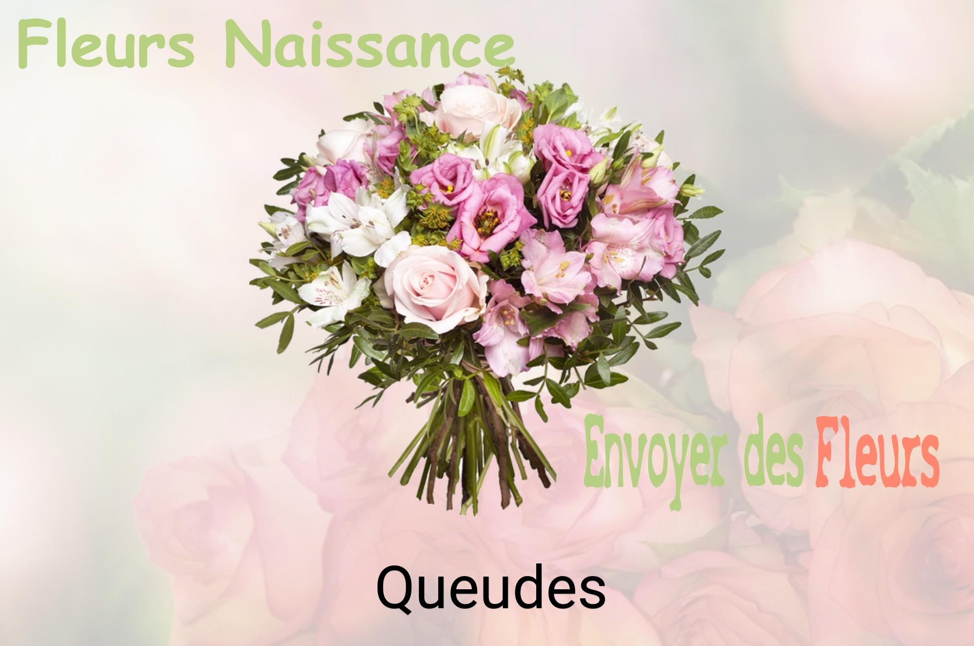 Bouquet de fleurs de naissance livré à Queudes